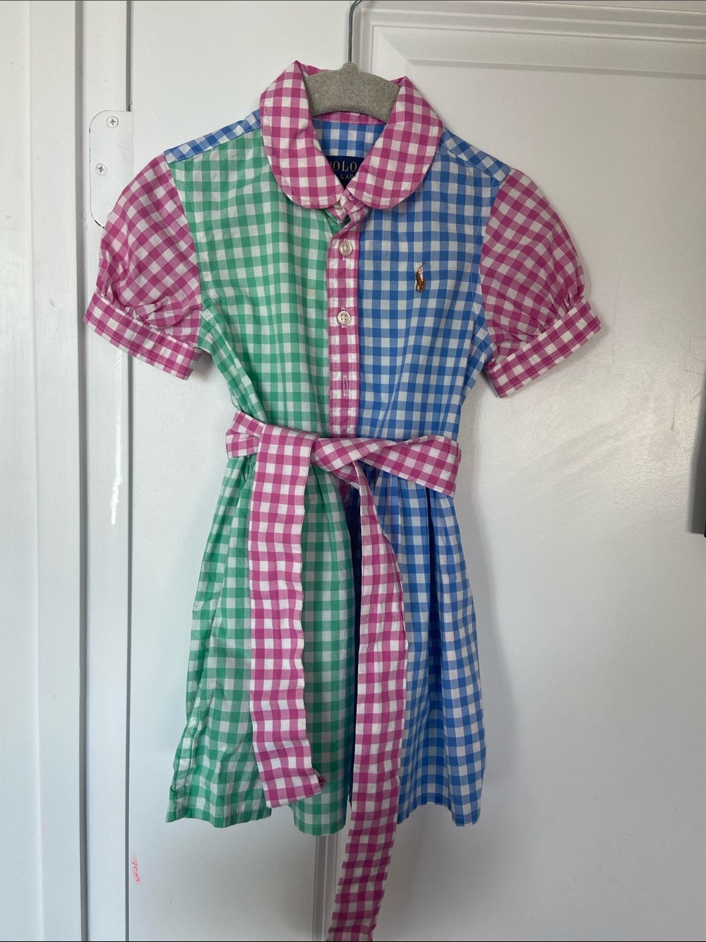 Ralph Lauren Pink, Green & Blue Gingham Polo Dress